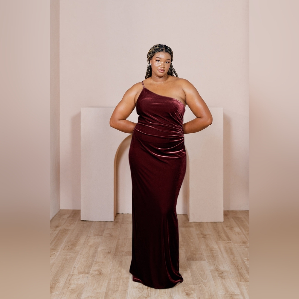 Revelry Jade Velvet Dress in burgundy size 4